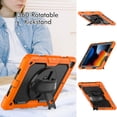 thumbnail image 3 of Case for iPad Air 3rd Generation 2019/iPad Pro 10.5 Inch 2017 with Screen Protector, 360 Degree Rotating Kickstand Hand Strap Heavy Duty Shockproof Cover with Shoulder Strap, Orange, 3 of 7