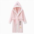 thumbnail image 4 of NOLDARES Boys' Hooded Bathrobe Kids Plush Fuzzy Fleece Robe Teen boy Soft Spa Robe Girls Sleepwear pajamas Toddler Nightgown,Pink,2-4 Y, 4 of 4