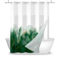 thumbnail image 4 of Mizhona Ombre Green Gold Marble No Hooks Shower Curtains with Snap in Liner Emerald Green Hookless Fabric Bathroom Curtain,71"× 86", 4 of 4