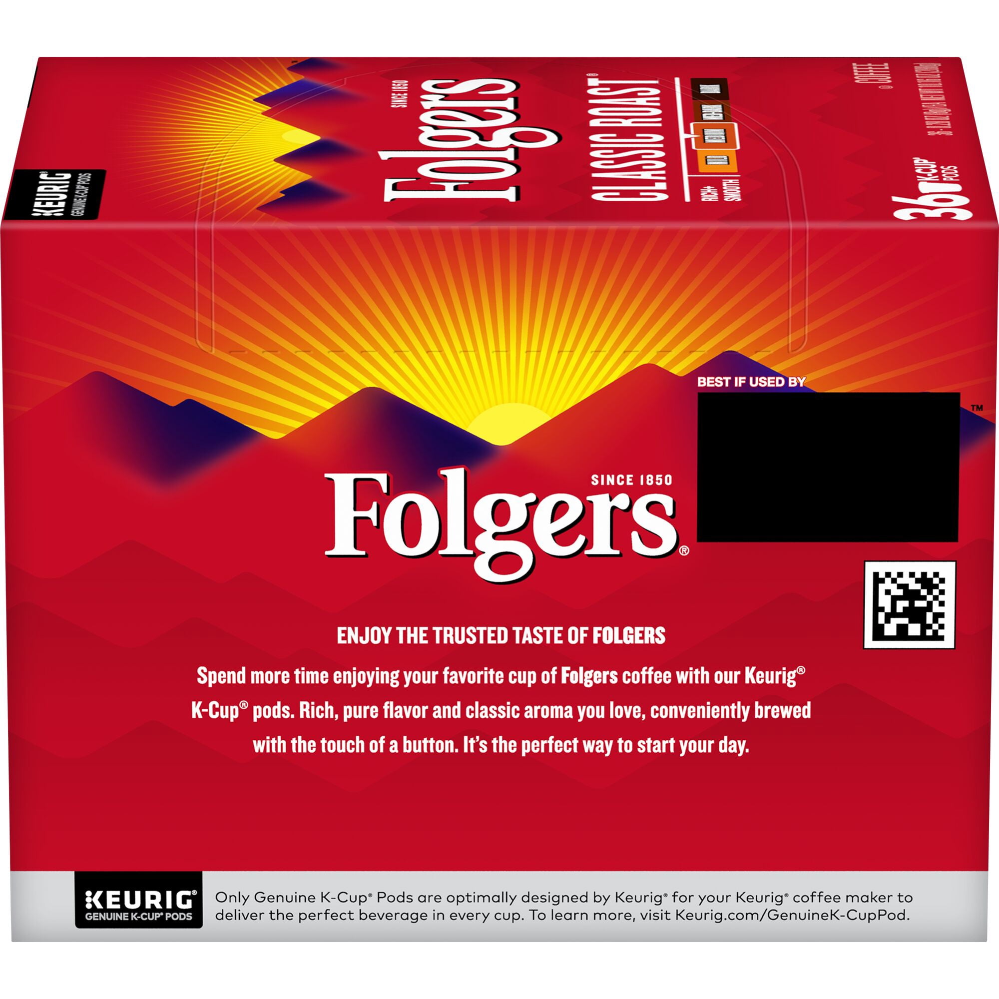 Folgers Classic Roast Coffee K-Cup Pods, Medium Roast, 36 Count