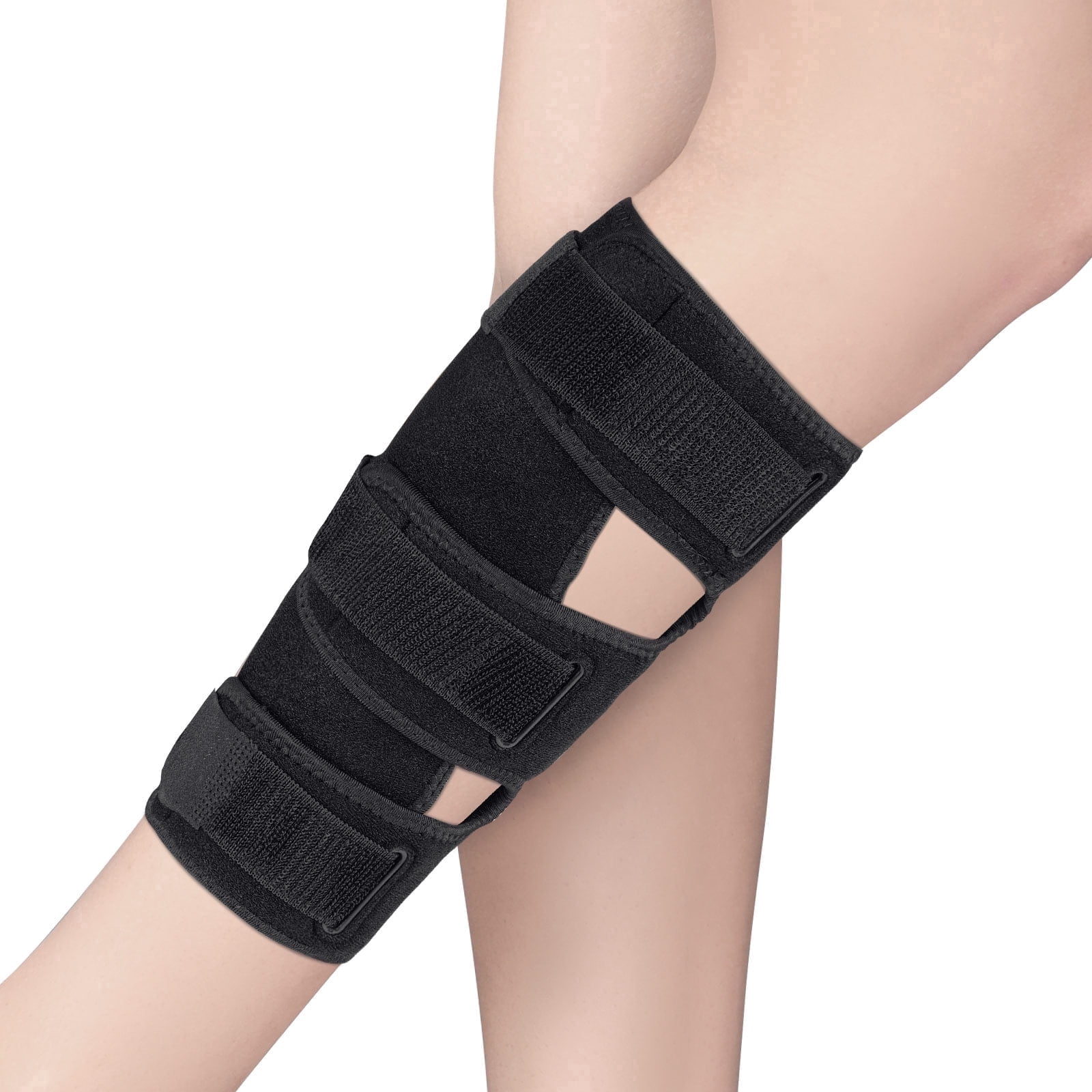 Reosot Adjustable Calf Support for Men and Women, Compression Sports Sleeve, Black