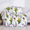 thumbnail image 3 of Rateoe Lavender Flowers Pattern Flannel Throw Blanket, Ultra-soft Blanket for Bed, Couch, Car, Hypoallergenic Anti-pilling blanket-60"x50"(Horizontal), 3 of 6