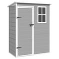 thumbnail image 6 of ELPOSUN Outdoor Storage Shed 5x3 FT, Resin Garden Shed for Bike, Garbage Can, Tool, Plastic Outside Sheds & Outdoor Storage Storage Box with Lockable Door for Backyard, Patio, Lawn, Grey & White, 6 of 8