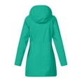 thumbnail image 4 of WTOBBY Women Solid Stripe Mid-Length Waterproof Sun Protective Outdoor Sports Rain Jacket, Windproof Hooded for Casual and Active Use,Green S, 4 of 4