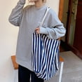 thumbnail image 5 of SUSHANG Striped Bag Big Canvas Tote Bag for Women Summer Beach Classical Fabric Soft Large Handbag Female Large Casual top Handle Bag, 5 of 6