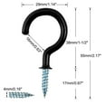 thumbnail image 2 of Unique Bargains 1.14" Cup Hooks Vinyl Screw-in Ceiling Wall Thread Hooks Metal Black 50Pcs, 2 of 7