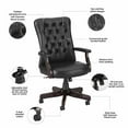 thumbnail image 3 of Pemberly Row High Back Tufted Office Chair with Arms in Black Leather, 3 of 7
