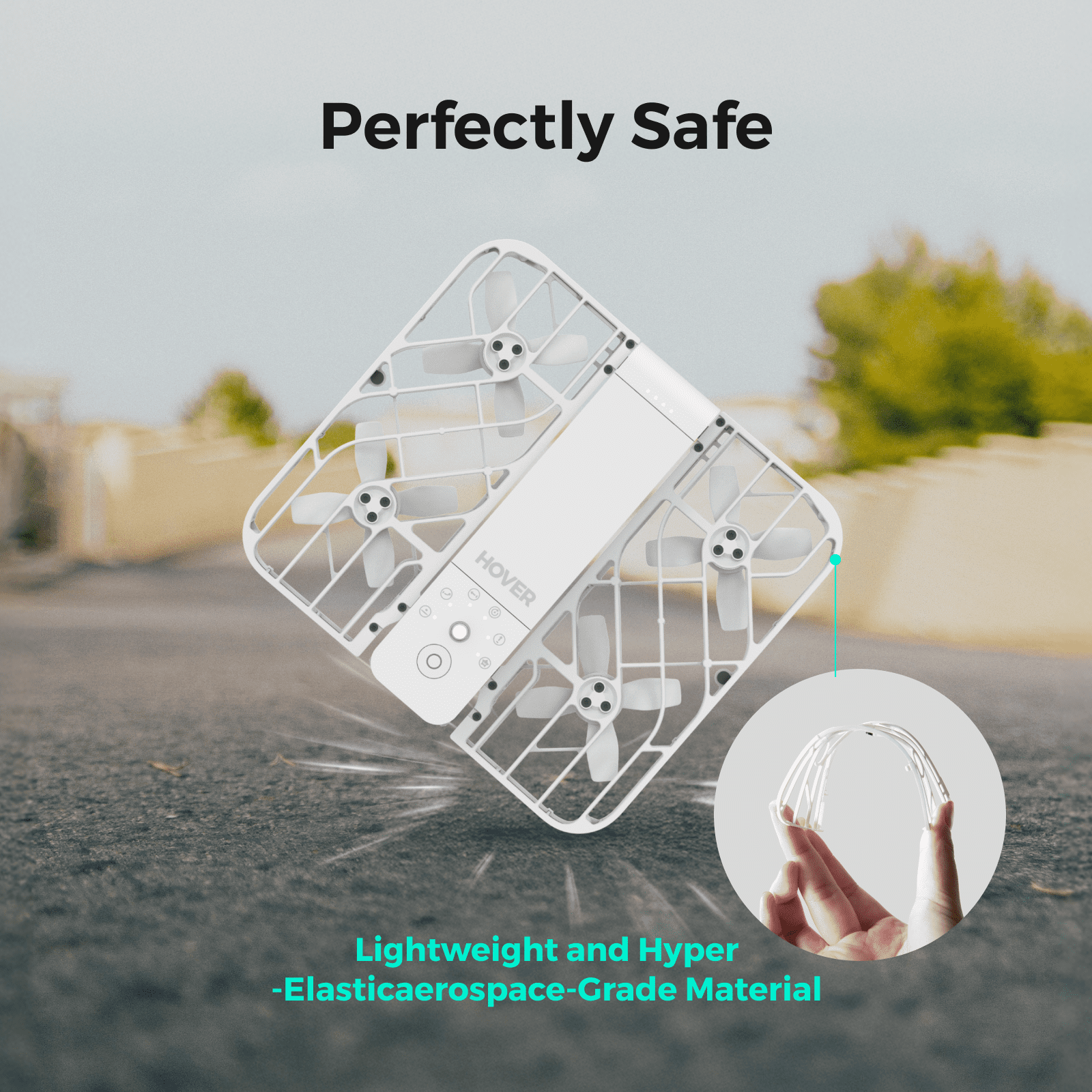 HOVERAir X1 Self Flying Camera Foldable Pocket Drone with Palm Takeoff White (Exclusive Combo)