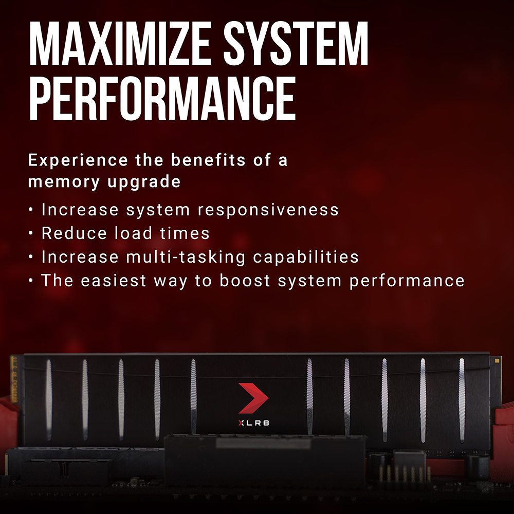 PNY XLR8 Gaming 32GB (2x 16GB) DDR4 3200MHz CL16 1.35V (XMP Compatible) Low Profile Desktop Memory Kit