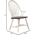 thumbnail image 4 of Sunset Trading 41 x 23.5 x 25 in. Andrews Windsor Dining Chair with Arms - Antique White & Chestnut Brown, 4 of 4