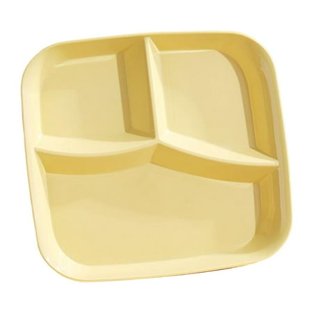 

3 Cells Divided Plate Food Tray Microwave & Dishwasher Safe Dinnerware Square