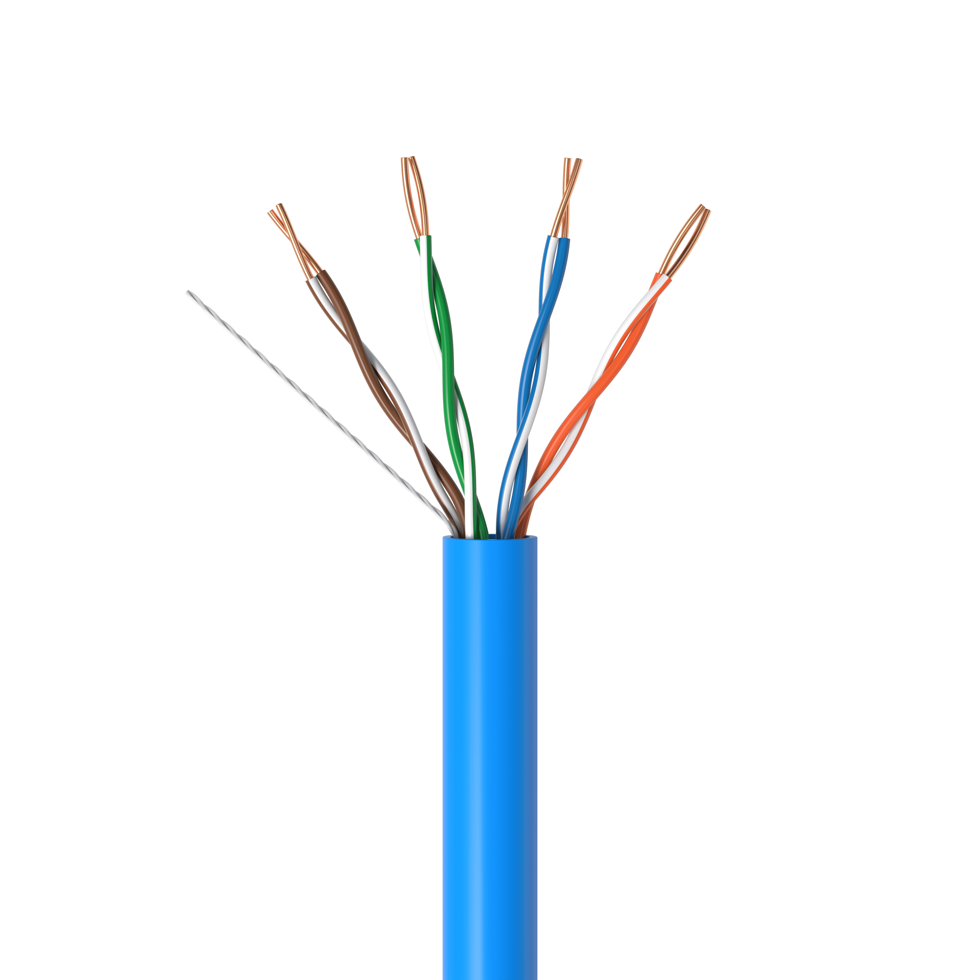 1000ft Cat5e Solid 24AWG Ethernet Network Cable – UTP Unshielded Bulk LAN Copper Clad Aluminum Wire Pull Box for Internet, Router, Switch, PC, Blue