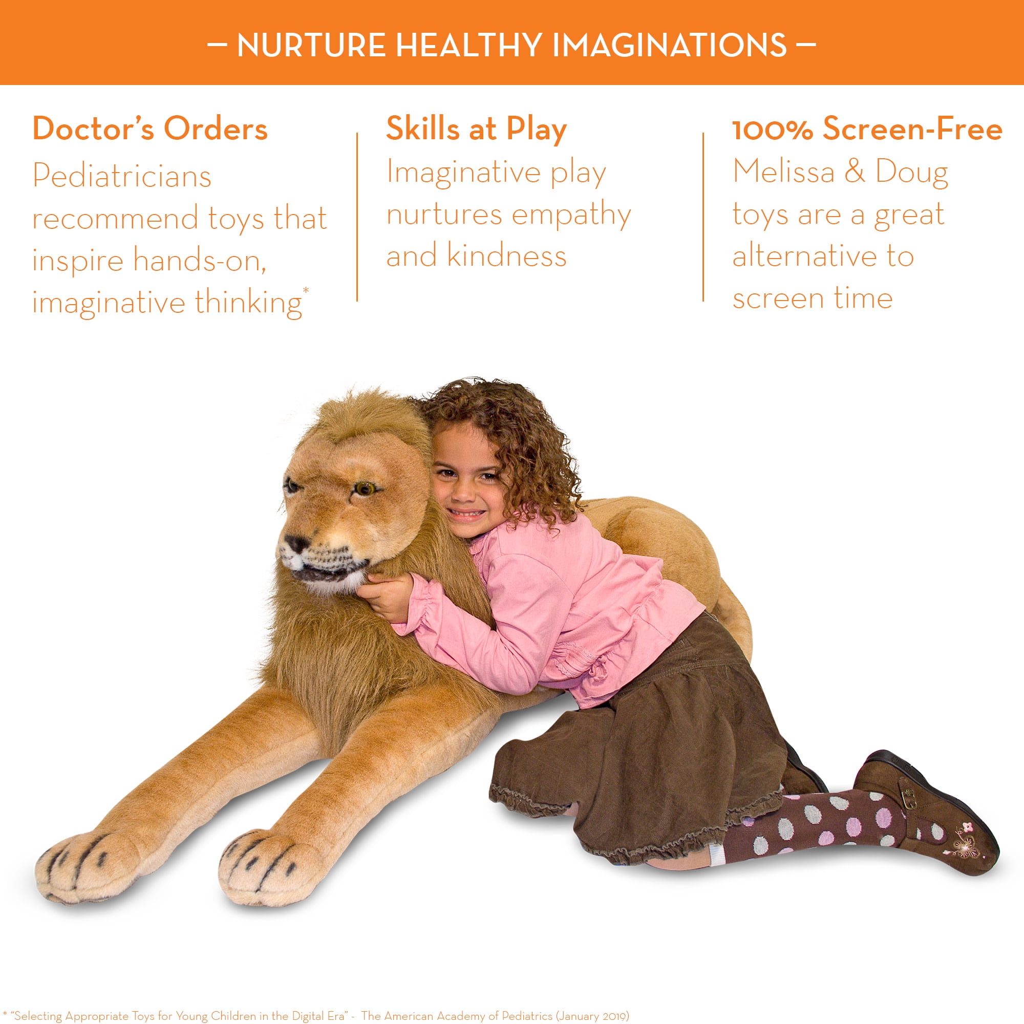 Melissa & Doug Giant Lion - Lifelike Stuffed Animal (over 6 feet long)