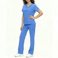 thumbnail image 6 of Scrubs Set for Women Nurse Uniform Loose Suit Stretch Top Drawstring Pants with Multi Pocket Nursing Uniform Set, 6 of 9