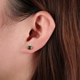 thumbnail image 3 of Limerencia Hypoallergenic G23 Pure Titanium Screw Back Earrings Post for Sensitive Ears Simulated Diamond Cartilage (5mm, Green CZ), 3 of 7