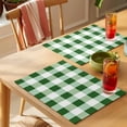 thumbnail image 4 of Green White Plaid Placemats Set of 4, Simple Pattern Non-Slip Place Mats Washable Table Mats for Kitchen Dining Table Decorations Indoor/Outdoor, 4 of 9
