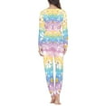 thumbnail image 3 of Renewold Breathable Pajama Sleepwear Set of 2 Colorful Long Sleeve Pj Sweatpants for Women Easter Egg Rabbit Daisy Crew Neck Loungewear Nightwear Size 6XL, 3 of 4