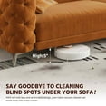 thumbnail image 5 of Timbernest 97.7" Pull Out Sofa Bed King Size, 3 in 1 Convertible Sleeper Sofa, Oversized 4 Seater Velvet Sofa with Movable Ottoman for Living Room, Button Tufted Design, Orange, 5 of 17