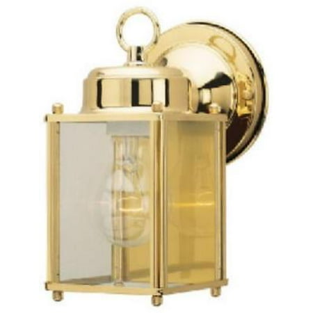 - Single Light Square Wall Lantern Polished Solid Brass Finish Only One