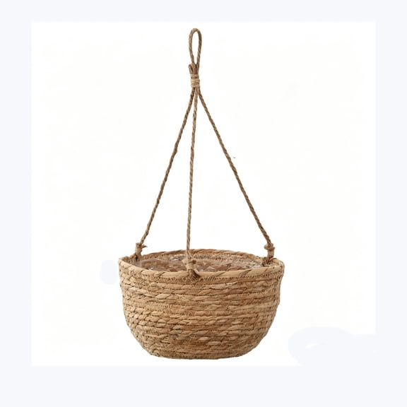Hzrsly Wicker Wall Mounted Storage Basket for Flowers and Plants Versatile Decorative Organizer Ideal for Home and Cafe Bohemian Style Hanging Decorative Ornament