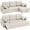 Beige, variant on HOMCOM Sofa Bed, Pull Out Sleeper Couch with USB Ports, Chaise Storage