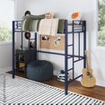 thumbnail image 2 of Your Zone Brittain Twin Metal Loft Bed, Navy Blue, 2 of 18