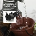 thumbnail image 4 of Rustic 3-Tier Outdoor Water Fountain, Weather-Resistant Resin Waterfall with Adjustable Flow, Brown Decorative Cascading Water Feature for Zen Garden, Patio, Backyard and Deck, 4 of 7