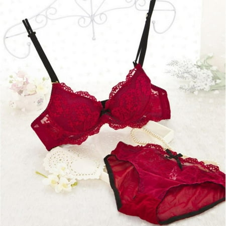 

Women s 2 Piece Floral Lace Lingerie Set with Sexy Bra and Panty