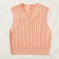 thumbnail image 4 of Womens Sleeveless Pullover Vest Cozy Knit Top for Gym and Travel Wear Women's Loose Knitted Cable Vest Pullover V Neck Vest Large Size Sweater Vest, 4 of 4