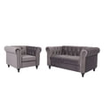 thumbnail image 6 of Home Square 3 Piece cMavi Velvet Living Room Furniture Set, Modern, Gray, 6 of 9