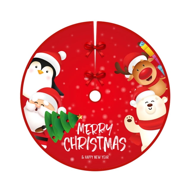 Cubierta de base para falda de árbol de Navidad de 90 cm, decoración navideña, falda para árbol de Navidad Estilo A