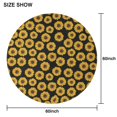 thumbnail image 6 of Black Sunflower Round Tablecloth 60" X 60",Wrinkle Wipeable Table Cloth for Kitchen Dining Room Picnic Patio Party, 6 of 6