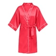 thumbnail image 5 of JOANKDMI Girls Satin Robe Silky Kimono Bathrobe for Kids Sleepwear Soft Nightgown Spa Robes with Tie Belt Loungewear Outfits for Flower Girl Wedding Birthday Party Nightwear, 5 of 8