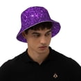 thumbnail image 2 of Balery Purple Glitter Sun Hats for Men Women Bucket Hat UPF 50+ Buckey Hat Boonie Hat Foldable UV Protection Hiking Beach Fishing Summer, 2 of 9