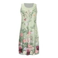 thumbnail image 4 of USSUMA Sundresses for Women Casual Summer Vintage Flowy Swing Tshirt Floral Print Knee Length Womens Shirt Dresses Beach U Neck Sleeveless Plus Size Wedding Guest Sun Dress, 4 of 8