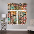 thumbnail image 3 of Boho Kitchen Curtains Set for Windows - 3 Piece Bohemian Flower Valance for Sink, Living Room, Bedroom - Floral Decor, 54x36 Inches, 3 of 7