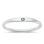 SAC SILVER Sterling Silver Sun Ring .925 Stacking Band Jewelry Female Male Unisex Size 9
