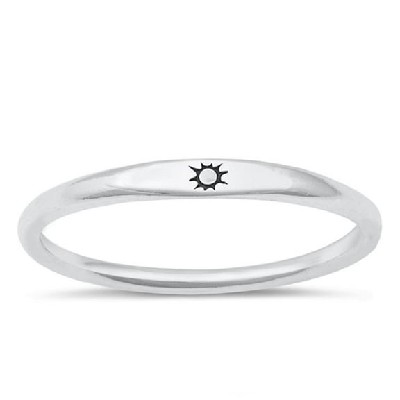 Sterling Silver Sun Ring .925 Stacking Band Jewelry Female Male Unisex Size 9