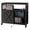 Black, variant on Farmhouse Printer Stand with Storage, Rolling Printer Cabinet with Shelves, Station, Wheels, and File Cabinet for Home Office Storage (Black)