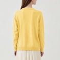 thumbnail image 7 of Lightweight Sweater Cardigan for Women Knitted Crew Neck Long Sleeve Button Down Coat Trendy Casual Comfy Clothes (XL, Yellow), 7 of 7