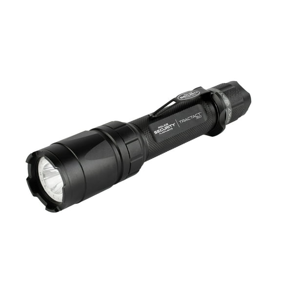 Police Security Trac-Tact 350 Lumen LED Flashlight, 2AA Black, Aluminum