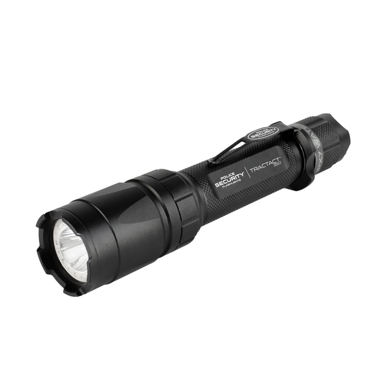 2 pack) Police Security Trac-Tact 350 Lumen LED Flashlight, 2AA
