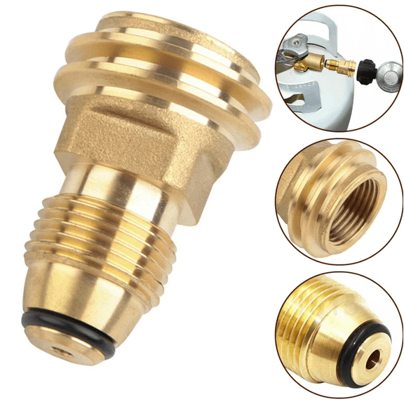 Propane Tank Adapter, POL to QCC-1 Propane Fittings, Converts 100 lb LP Tank to Type-1 Hose or Regulator,Solid Brass by Fakrich
