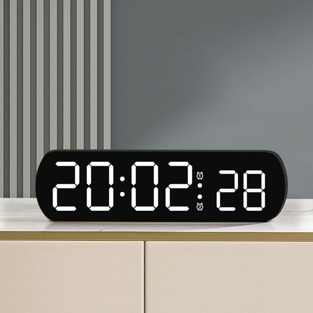 PEONAVET Alarm Clock Alarm Clock Electronic Clock Multi-functional LED Alarm Clock Temperature Jump Seconds Display Countdown Bedside Clock
