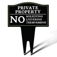 thumbnail image 1 of Señales De Advertencia De Patio De Metal Sin Óxido De 16 X 12,5 Pulgadas De Cigera Private Property No Trespassing No Soliciting And No Loitering Con Estaca, Ideales Para Casa Y Negocio, 1 of 1