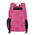 thumbnail image 3 of Large Clear PVC Backpack Heavy Duty See Through Backpack for Adults Work Travel, Pink-bow Print Printed 12L, 3 of 8