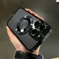 thumbnail image 3 of Luxury Plating Transparent Magnetic Wireless Charging Phone Case for iPhone 11 12 13 14 15 Pro Max 14Plus 15Pro Cases with Lens Protector Shockproof Soft Clear Cover, 3 of 5