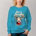 thumbnail image 5 of Women's Christmas Pattern Crew Neck Pullover Cozy Clothes Autumn Winter, 5 of 11