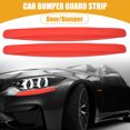 thumbnail image 2 of Unique Bargains 8 Pcs 40cm Carbon Fiber Pattern Universal Bumper Guard Strips Car Bumper Protector Patch Trim Red, 2 of 6