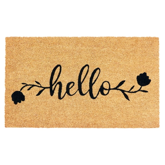 Hues and Homes Hello Coir Doormat for Your Home Entrance